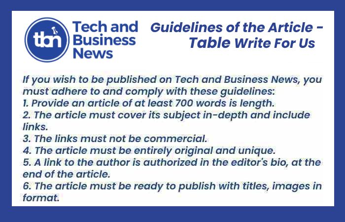 Table Write For Us