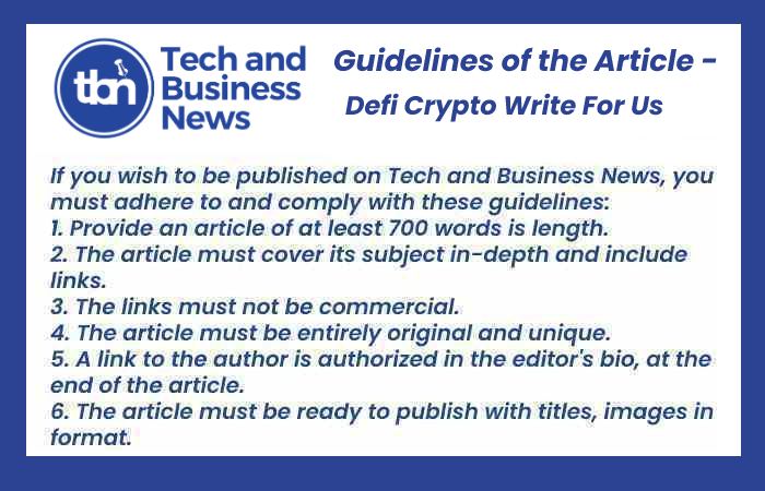 Defi Crypto Write For Us