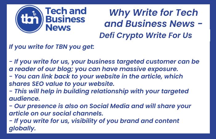 Defi Crypto Write For Us