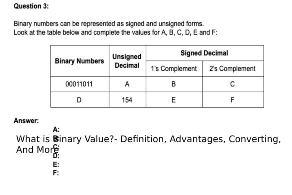What is Binary Value