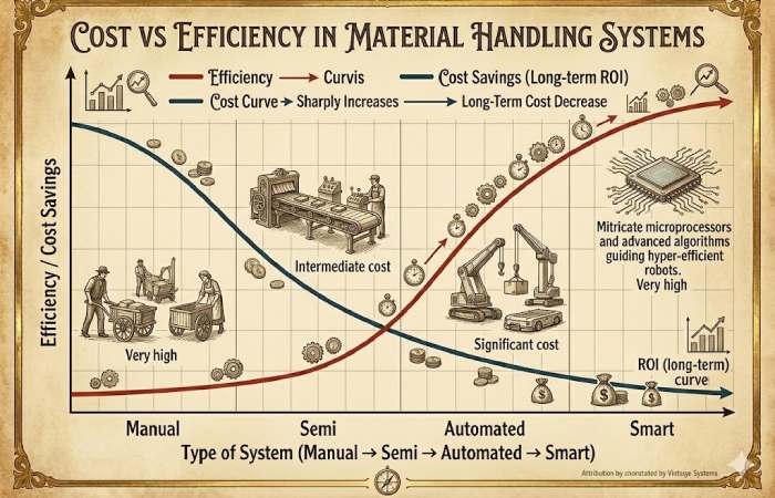 cost vs efficiency in material handling systems