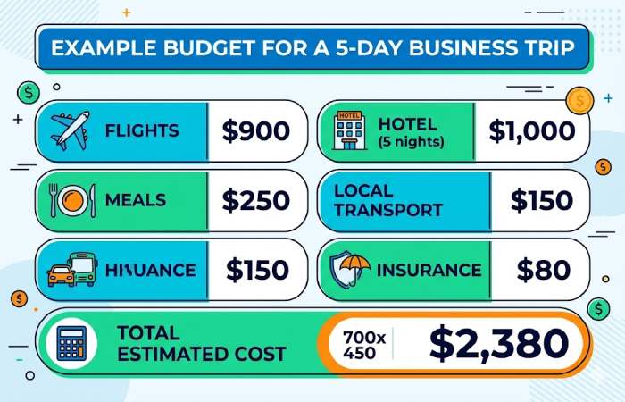 example budget for a 5-day business trip